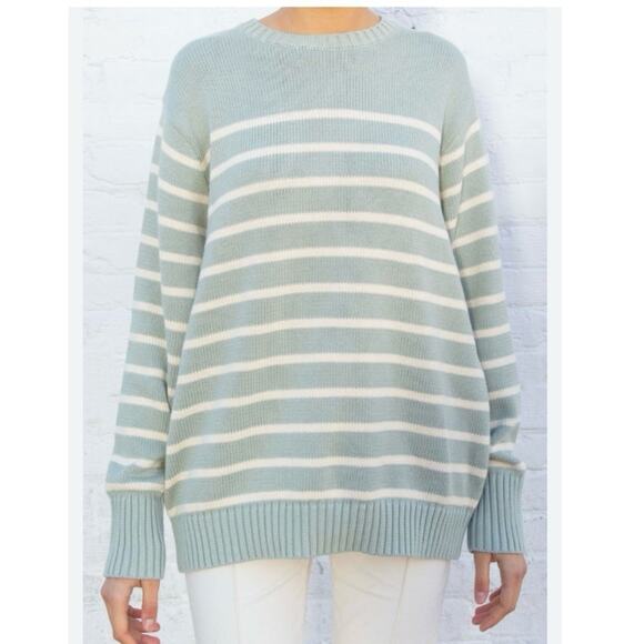 Brandy Melville Brianna Cotton Thin Stripe sweater oversized nautical coastal - Picture 1 of 8
